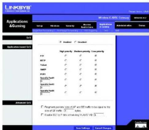 LINKSYS WirelessG WAG54G2 - Erweiterte QoS - 1