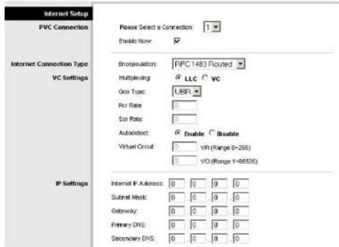 LINKSYS WirelessG WAG54G2 - RFC 1483 Routed - 1
