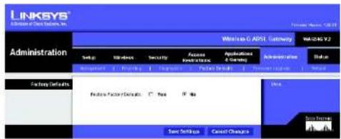 LINKSYS WirelessG WAG54G2 - Factory Defaults - 1