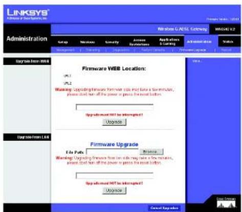 LINKSYS WirelessG WAG54G2 - Aktualisieren aus dem LAN - 1