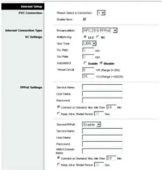 LINKSYS WirelessG WAG54G2 - RFC 2516 PPPoE o RFC 2364 PPPoA - 1