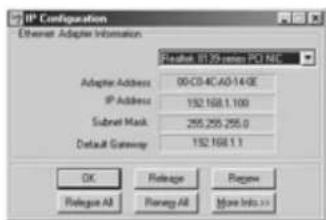 TOPCOM Skyr@cer WBR 354G - • WINIPCFG (for windows 95/98) - 1