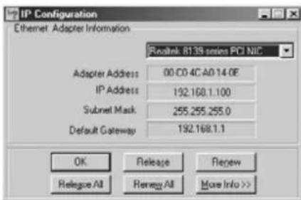 TOPCOM Skyr@cer WBR 354G - • WINIPCFG (for Windows 95/98) - 1