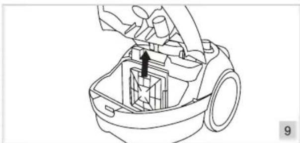 BESTRON Compacto ABG100RB - NETTOYAGE ET ENTRETIEN - Nettoyer ou replacer le filtré d'entrée - 1