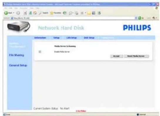 PHILIPS SPD8015 - Activation du serveur NAS - 1