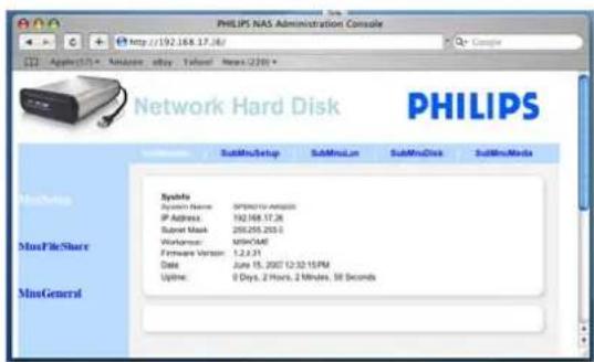 PHILIPS SPD8015 - Accès à la console d'administration (Mac Apple) - 8