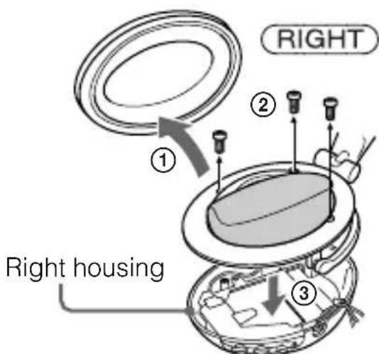 SONY DRBT50 - Detach the right housing from the right unit. - 1