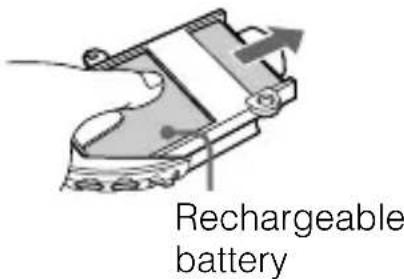 SONY DRBT50 - Slide out and remove the rechargeable battery. - 1