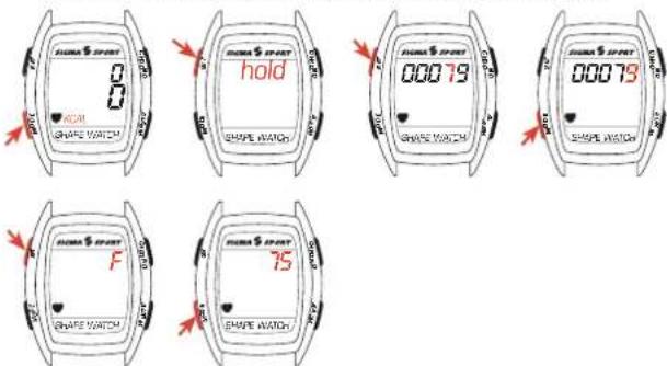 SIGMA Shape Watch - Invoer van de gegevens voor het berekenen van de calorieën - 1