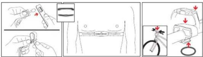 SIGMA PC1600 - Wearing the heart rate monitor/mounting the bicycle bar bracket - 1