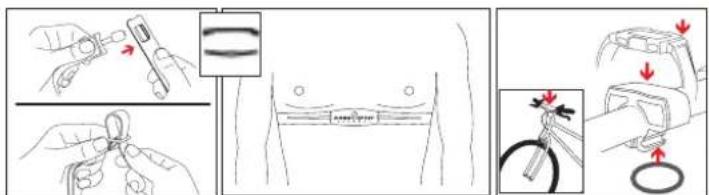 SIGMA PC 1300 - Wearing the heart rate monitor/mounting the bicycle bar bracket - 1