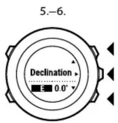 SUUNTO Ambit 2.5 - Réglage de la valeur de declinaison magnétique - 5