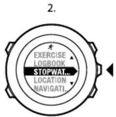 SUUNTO Ambit 2.5 - Activation et désactivation du chronomètre - 2