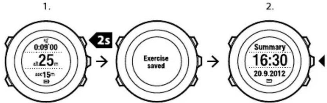 SUUNTO Ambit 2.5 - Affichage du journal après l'exercice - 1