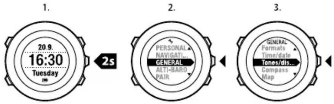 SUUNTO Ambit 2.5 - Réglage du contraste de l'écran - 1