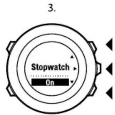 SUUNTO Ambit 2.5 - Activation et désactivation du chronomètre - 3