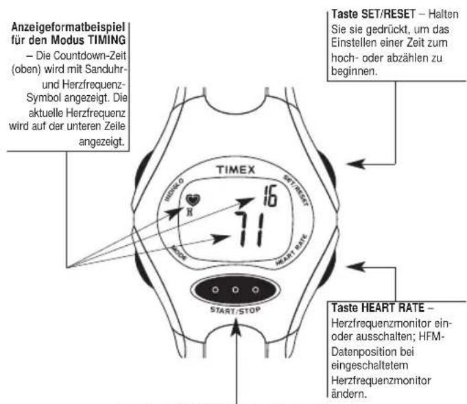 TIMEX W177M586 - Timing-Modus zusammen mit dem HFM-System verwenden - 1