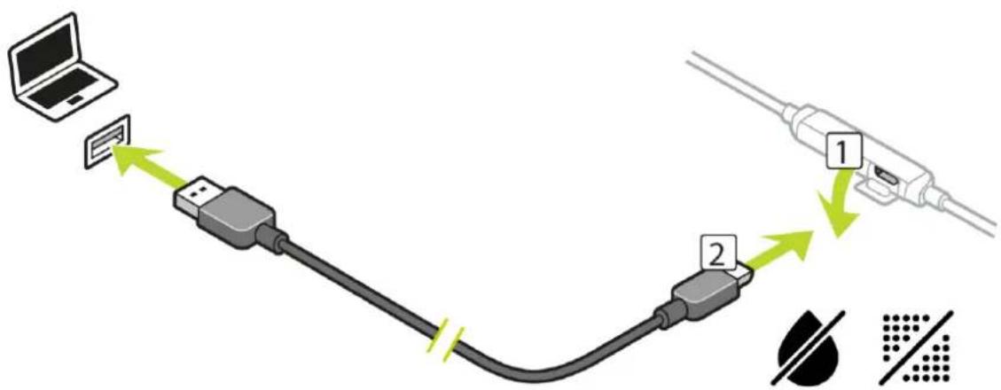 TOMTOM Runner 3 - Charging supplied headphones - 1