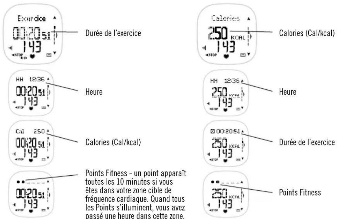 POLAR F55 - Changer l'affichage des données d'exercice - 1
