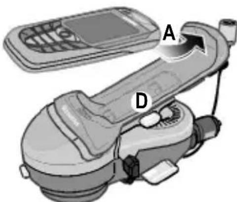 SIEMENS Car Kit Easy HKP600 - Colocar o telemóvel - 1
