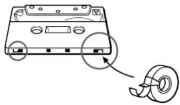 SONY TCWR681 - To record on a tape with a missing record-protect tab - 1