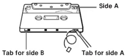 SONY TCWE525 - To protect a recording on side A or B - 1