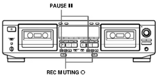 SONY TCWE625 - Inserción de espacios en blanco durante la grabación (Silenciamiento de la grabación) - 1