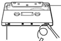 SONY TCWE625 - Para proteger uma gravação no lado A ou B - 1