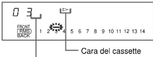 SONY TCWE475 - Presione repetidamente ◀◀ o ▶▶ hasta que en la pantalla aparezca el número de la canción deseada. - 1