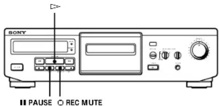 SONY TCKE300 - Inserción de espacios en blanco durante la grabación (Silenciamiento de la grabación) - 1