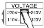 SONY TCKE300 - Setting the voltage selector (only on models supplied with a voltage selector) - 1