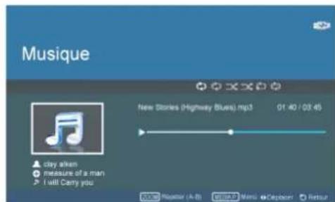 SAMSUNG SPM205W - Menu affché lors de la lecture de musique. - 1