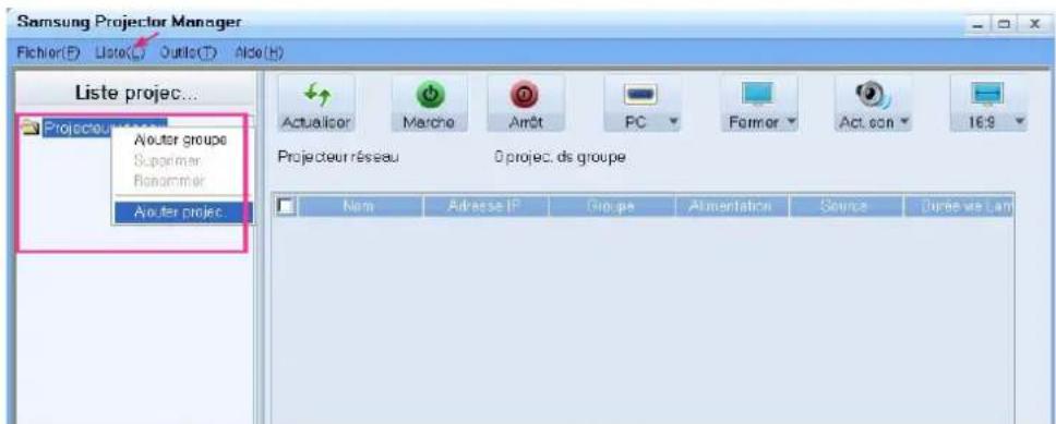 SAMSUNG SPM205W - Utilisation de Samsung Projector Manager - 1