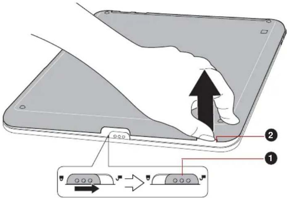 TOSHIBA Folio 100 - Retrait de la batterie - 1