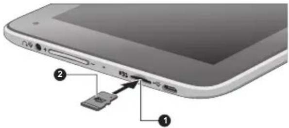 TOSHIBA Encore Mini WT7 - Insertion d'une carte mémoire - 1