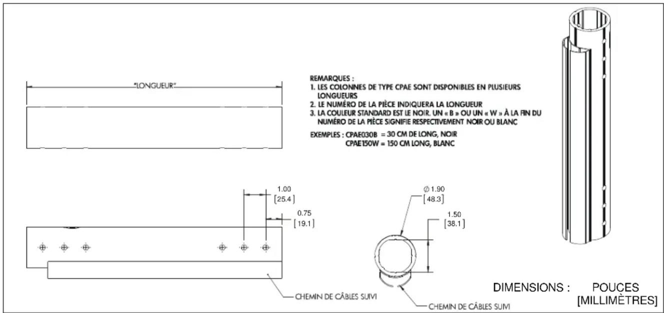 Chief CPAE150S - DIMENSIONS - 1