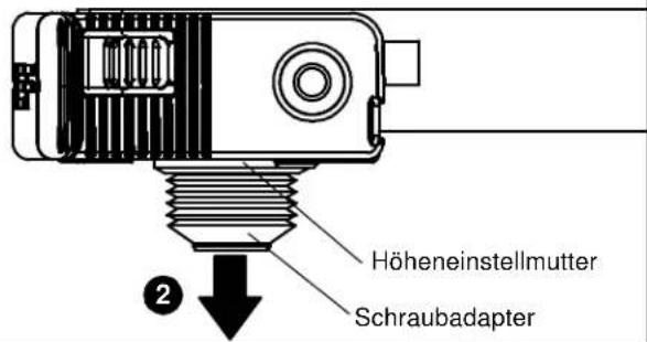 Höheneinstellmutter Schraubadapter