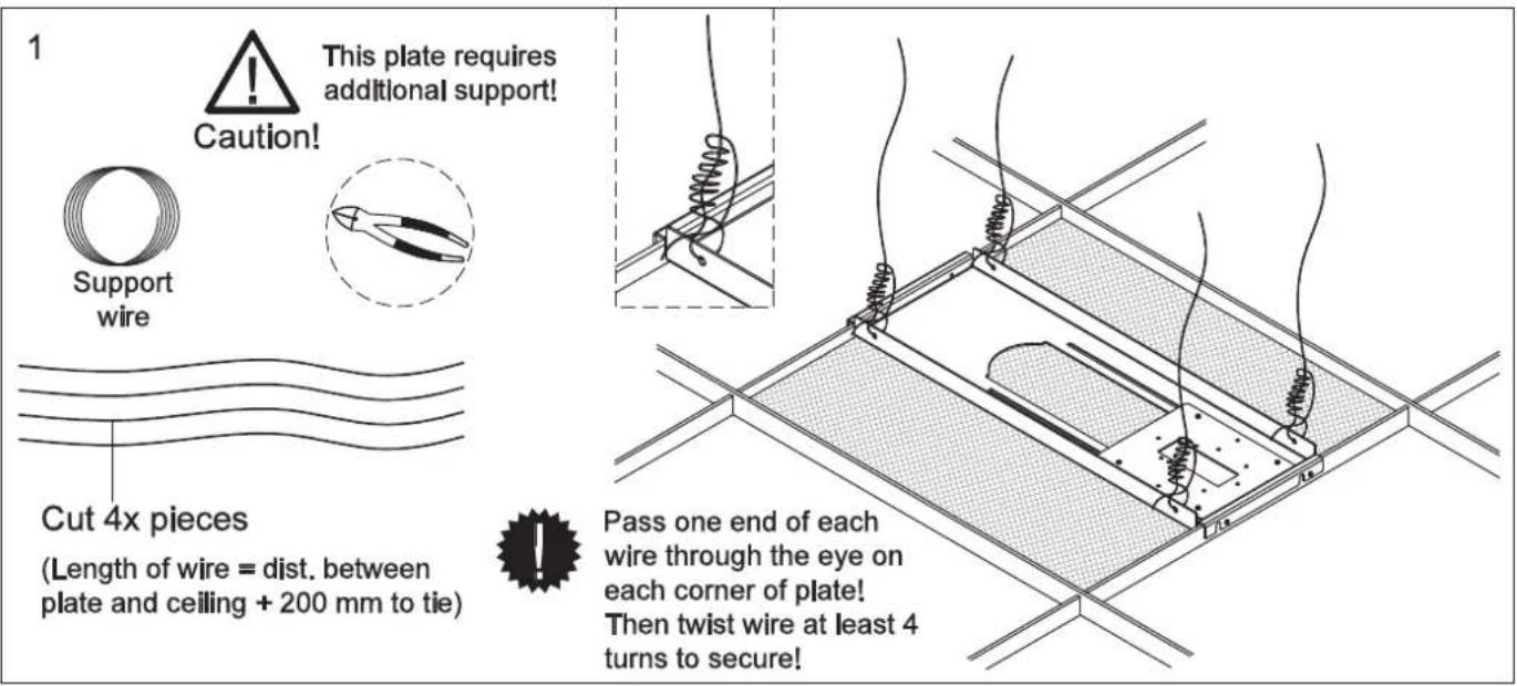 Smart Media AE060001 - Support wire installation (Follow steps 1-5, pg.6 then cont. with instructions from pg.7) - 1