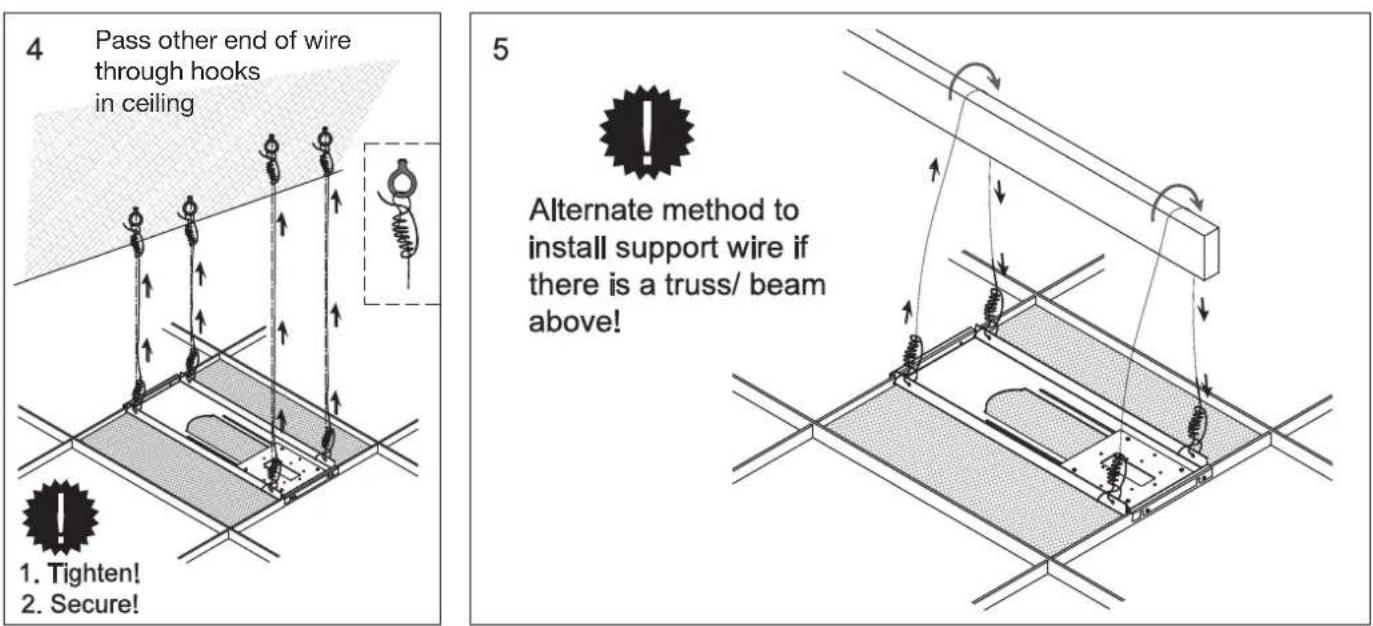 Smart Media AE060001 - Support wire installation (Follow steps 1-5, pg.6 then cont. with instructions from pg.7) - 3