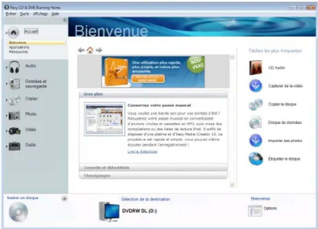Roxio Easy CD and DVD Burning - Roxio Central - Présentation générale - 1