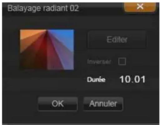 PINNACLE Studio 17 Ultimate - Menu contextuel de transition - 1