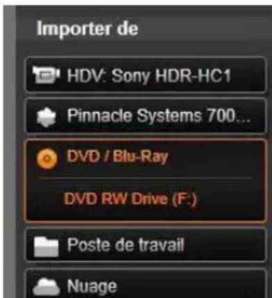 PINNACLE Studio 17 Ultimate - Le panneau Importer de - 1