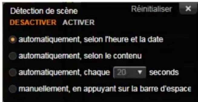 PINNACLE Studio 17 Ultimate - La fenêtre des options de détction de scènes - 1