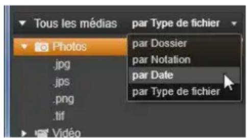 PINNACLE Studio 17 Ultimate - Le menu Grouper par - 1