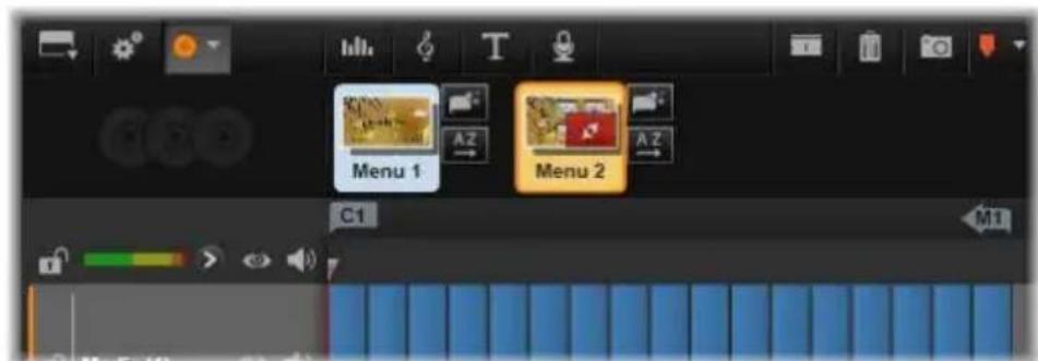 PINNACLE Studio 17 Ultimate - Les marqueurs du menu du plan de montage - 1