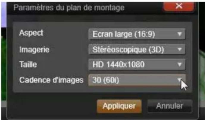 PINNACLE Studio 17 Ultimate - Paramètres du plan de montage - 1