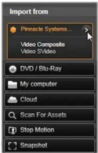 PINNACLE Studio 17 Ultimate - Importer à partir de sources analogiques - 1