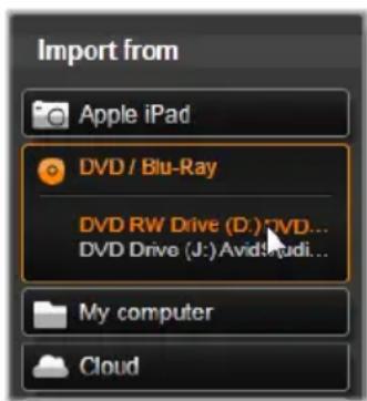 PINNACLE Studio 17 Ultimate - Importer à partir d'un DVD ou d'un disque Blu-Ray - 1