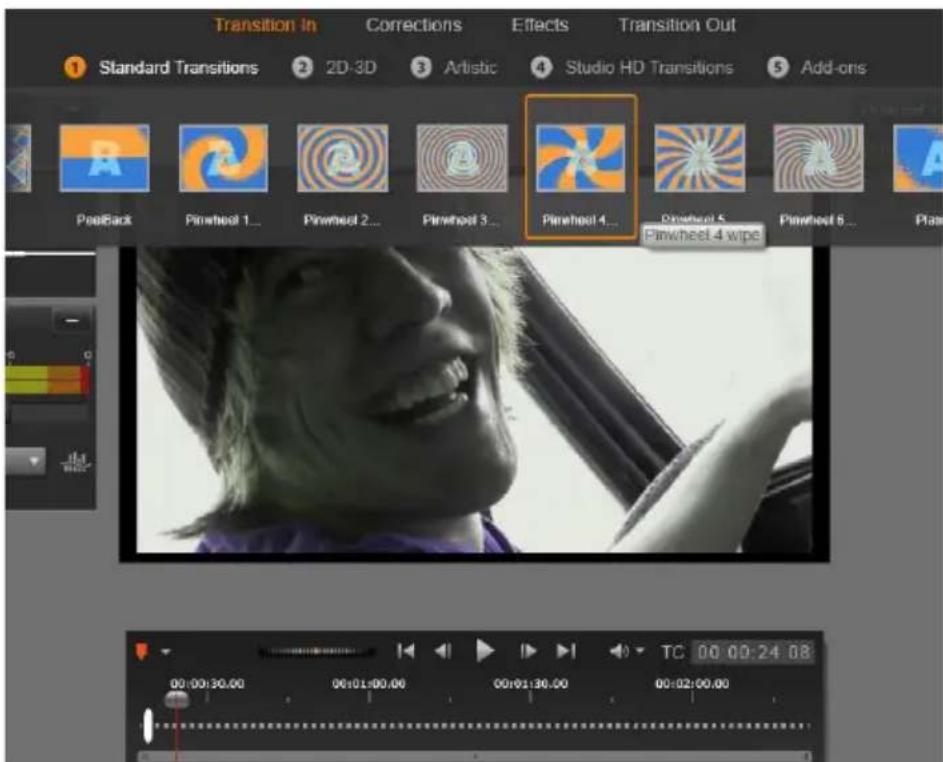 PINNACLE Studio 17 Ultimate - Utiliser des transitions - 1