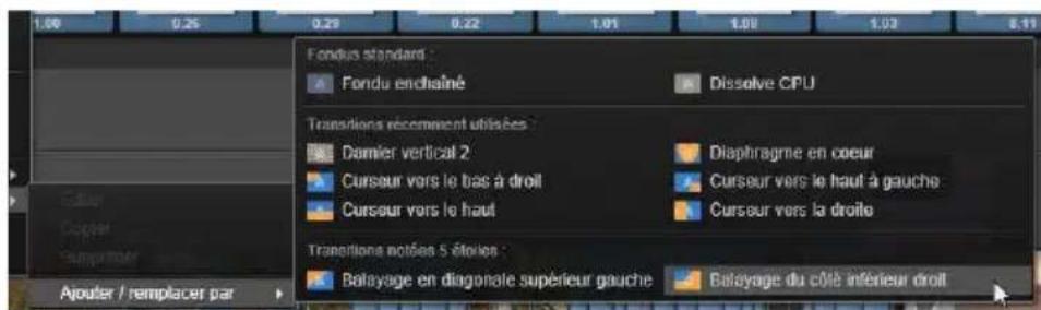 PINNACLE Studio 17 Ultimate - Menu contextuel de transition - 2